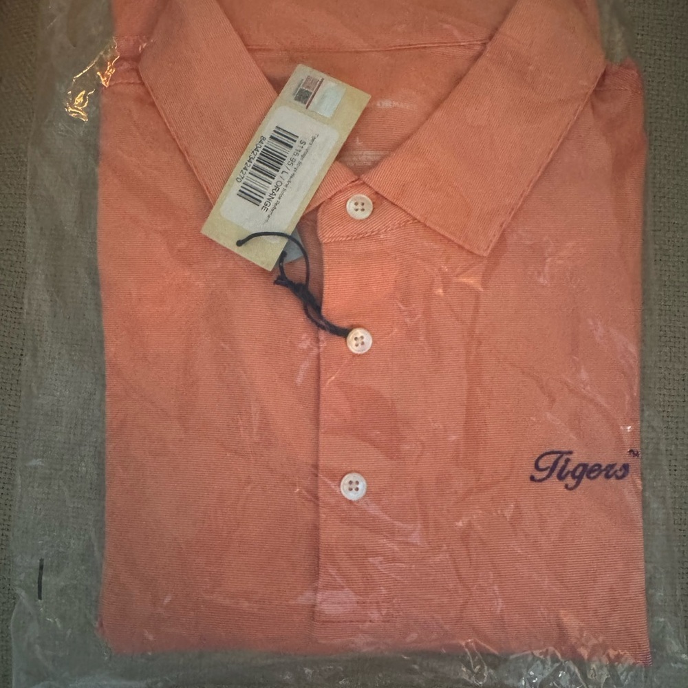 Clemson Tigers Vintage Script Hairline Stripe Performance Polo